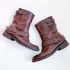 Enzo Angiolini Saharia Mid-Calf Buckle Boots Brown